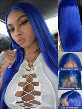 Blue Wig Human Hair 13x4 HD Frontal Lace Wig Glueless Wig Human Hair for Women Wigs Real Human Hair
