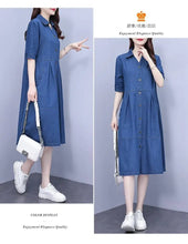 Oversized 5XL Single Breasted Denim Dress For women 2024 Summer New Short sleeved Shirt Denim Dresses Female Casual Clothes
