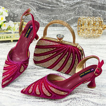 Venus Chan 2025 New Shoes and Bag to Match Orange Colour Pointed-Toe Diamond-Studded Party Women's High Heels Ms. Banguet Scene