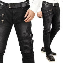 2025 New Street Skinny Ripped Jeans Men Denim Pencil Pants Wash Casual Mid Waist Trousers Slim Daily Wear Joggers Y2K Clothing