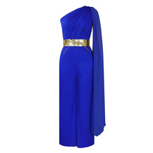 Elegant Jumpsuits & Rompers for Woman One Shoulder Flying Sleeve High Waisted Luxury Birthday Party Dinner Outfits Overalls 2024