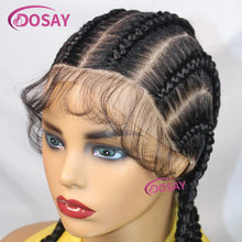 Short Synthetic Braided Wigs Full Lace Wig For Black Women Box Braids Wig With Baby Hair Jumbo Knotless Braiding Hair Wig 20Inch