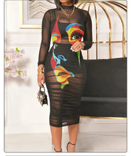 Fashion Flowers Printed Women's Sexy Mesh Gauze Mid Length Dress Three Piece Summer New Female Party Nightclub Mini Dresses 2023