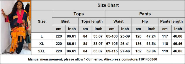Plus Size African Clothes for Women Ankara Dashiki 2 Pieces Set Print Outfits 2025 New Muslim Fashion Tops Pants Trousers Suits