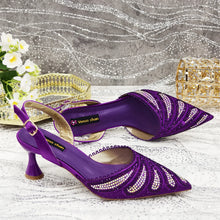 Venus Chan 2025 New Shoes and Bag to Match Orange Colour Pointed-Toe Diamond-Studded Party Women's High Heels Ms. Banguet Scene