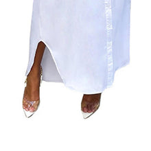 Women Shirt Windproof Shirt Dress Versatile Hem Stylish Autumn Winter Solid Color Shirt Long Dress