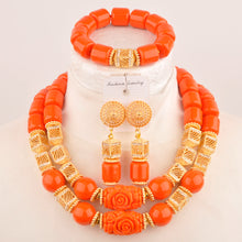 artifical coral beads nigerian jewelry sets for woman weddings