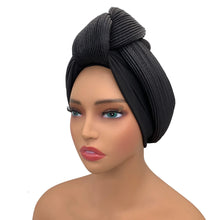 Fashion Women's Turban Cap Glitter Knoted Head Wraps African Auto Gele Nigeria Wedding Headtie Party Headwear Muslim Hat