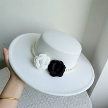 French Style Fedora Hat for Women 10CM Wide Brim Flat Top Felt Hat Winter Autumn Derby Wedding Jazz Hats