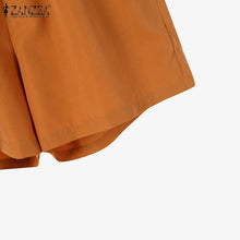 ZANZEA 2025 Summer Printed Tanks Short Suit Women 2PCS Short Sets Holiday Stitching Pleats Outfits Casual Loose Matching Sets