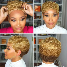 Brazilian Human Hair Short Afro Curly Pixie Cut Wig