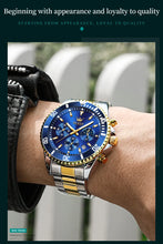 OLEVS Men's Watches Top Brand Luxury Watch for Men Original Waterproof Stainless Steel Chronograph Moon Phase Date Rota Dial