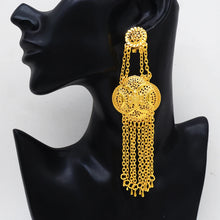 African women's long gold-plated earrings with Middle Eastern earrings