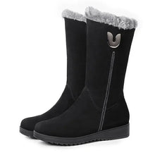 Warm High Fur Boots Women Winter Chunky Mid-calf Boots