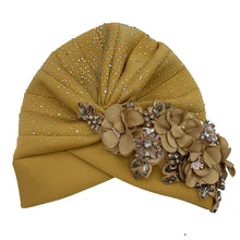 Elegant African Turban Cap with Shiny Rhinestone Ready to Wear Nigeria Auto Gele Headtie Party Women's Head Wrap Bonnet Turbante