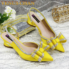 New Arrival Elegant African Party High-heeled Shoes Chain Decoration Trendy Women's Sandals Nigerian Women Wedding Pumps