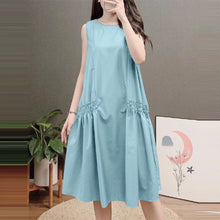 ZANZEA Summer Women's A-line Midi Dresses Casual O-Neck Shirring Pleated Tank Vestidos 2025 Fashion Holiday Solid Robes Femme