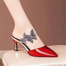 Pointed Designer Slides Fashion Rhinestones Non-Slip Women Slippers Elegant High Heel Outdoor Pearl Party Shoes