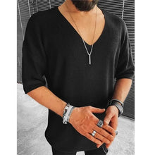 New 2025 Men's Summer Short Sleeve Knit Tops Shirts Casual V-neck British Loose Shirts Male Solid Shirts for Men Fashion Tops