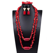 Fabulous Artificial Coral Wedding African Beads Jewelry  Luxury Bride Costume Statement Necklace Jewelry