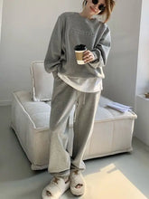 Women's Purple Sports Suit Spring And Autumn 2023 New Casual Fashion Style Loose Long Sleeve Sweater Tops Pants 2 Two Piece Set