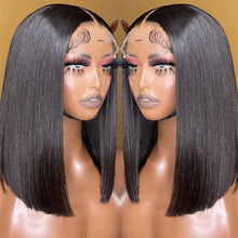 14Inch Short Straight Bob Wig Human 13x4 Lace Transparent 210% Frontal Hair Bob Wig PrePlucked Lace Front Human Hair Wigs
