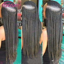 Synthetic Box Side Part Braided Wigs For Black Women Cornrow Braids Lace Wigs Full Lace Front Wig Braid African Hair Braided Wig