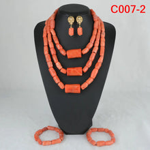 Latest Coral Jewelry Sets Nigerian Dubai Orange Necklace Sets of Beads African Bridal Jewelry Sets