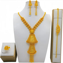 New Bridal Jewelry Set Dubai Necklace Earrings For Women Wedding 24k Gold Plated African Jwellery Bridesmaid Party Gift