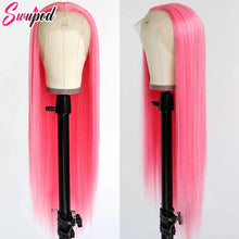 30 36 inch 250% Straight 13x4/13x6 Hd Pure Pink Lace Front Wigs 100% Human Hair For Women Brazilian Color Pre Plucked Glueless