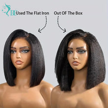 4c Hairline Kinky Straight Bob Human Hair Wig 4c Kinky Edges Curly Baby Hair Short Bob 13x4 Lace Frontal Wigs 4x4 Closure Wigs