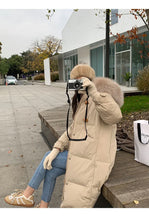 Women's Large Fur Collar Hooded Warm Thick Padded Parka Jacket