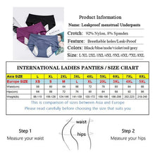 5pcs/Set Leak Proof Menstrual Panties Women Period Underwear Sexy Pants Physiological Underwear Plus Size Waterproof Briefs&Gift