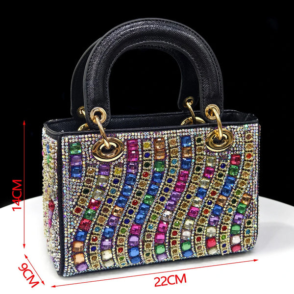 Venus Chan2025 Elegant Multicolor Color Women's  Heels and Rhinestone Handbag Set - Italian Design for Weddings and Parties