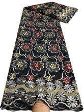 Latest 2025 High Quality African Nigerian Tulle Lace Fabric Cotton Damask Guipure Formal Prom Party Gown Dress 5Yards