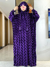 High Quality Velvet Fabric 2025 Ramadan Muslim Lady's Abaya Two-Hats Dubai Turkey Style Islamic Prayer Clothing Kaftan Dress