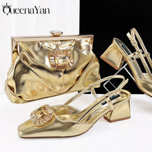 Queena Yan High-end Matching! Elegant Women's Shoes and Bag Shiny Big Rhinestone Wedding OL Luxury Fashion Shoes Good Quality