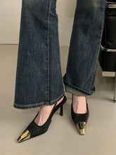 Eilyken Street Style Pointed Toe Women Pumps Fashion Slingbacks Thin High Heels Elegant Stripper Prom Ladies Sandals Shoes