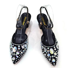 Women's Italian Diamond Lace Designer Matching Shoe and Bag Set