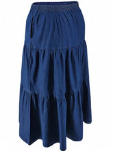 XL-5XL Plus Size Clothes 2024 Women's Button A-line High Waist Denim Skirt Office Lady Midi Jean Skirts Autumn Winter Skirt