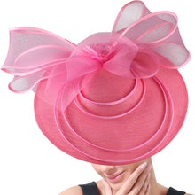 Eegant Wedding Big Size Fascinator Hat Women Flower Multimodal Hair Top Clips Hat Ladies Cocktail Church Party Hairdress