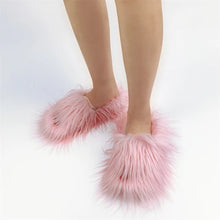 Faux Fur Slippers 2023 Women Winter Plush Warm Home Flat Slides Mongolian Wool Flip Flops Y2K Girls Furry Shoes Cute Slippers