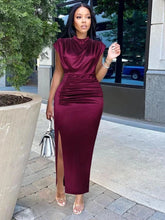 Burgundy Dresses Plus Size 4XL Sexy Bodycon Long Prom Slit Evening Birthday Party Cocktail Outfits for Ladies 2024 Spring Summer