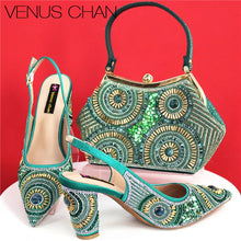Spot Goods Elegant Streamlined Pointed Toe Women's Shoes Matching Flower Basket Handbag Party Women's Shoes And Bag Set