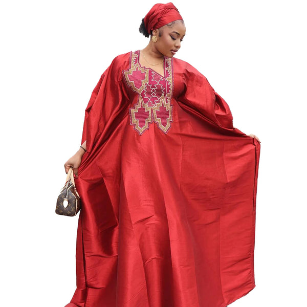 African Dresses For Women Luxury Boubou Material Rich Embroidery Design