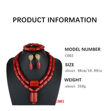 Latest Coral Jewelry Sets Nigerian Dubai Orange Necklace Sets of Beads African Bridal Jewelry Sets