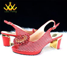 2025 Special New Arrivals Italian Women Shoes and Bag to Match in Green Color with Platform Shinning Crystal Sandal for Wedding