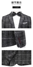 Traje De Hombre Elegante (Blazer+ Vest + Pants) Men's Fashion Business Gentleman Wedding Casual Plaid Cotton Linen British Suit