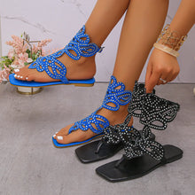 2025 Summer Fashion Women Blue Black Plus Size Shoes for Women 36-43 Flats Sandals Beach Footwear Casual Sandalias De Mujer