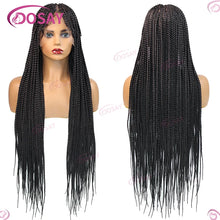 Short Front Braiding Bangs Synthetic Wig Knotless Box Braided Wigs For Black Women Full Lace 32